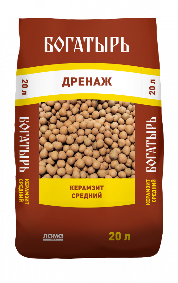 Керамзит средний "Богатырь дренаж" 20 л