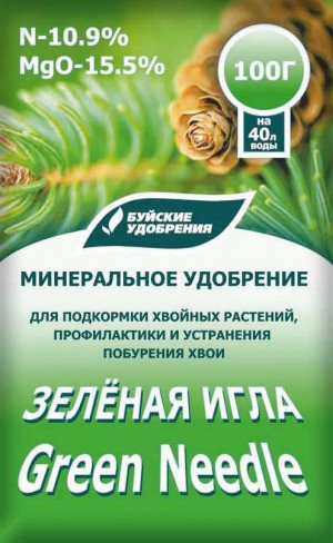 Водорастворимое минеральное удобрение "Зеленая игла" 100 гр (БХЗ)