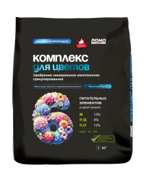 Комплекс для цветов, удобрение минеральное гранулированное Лама Торф 1 кг