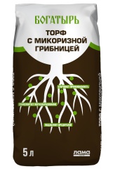 Торф с микоризной грибницей Богатырь 5 л